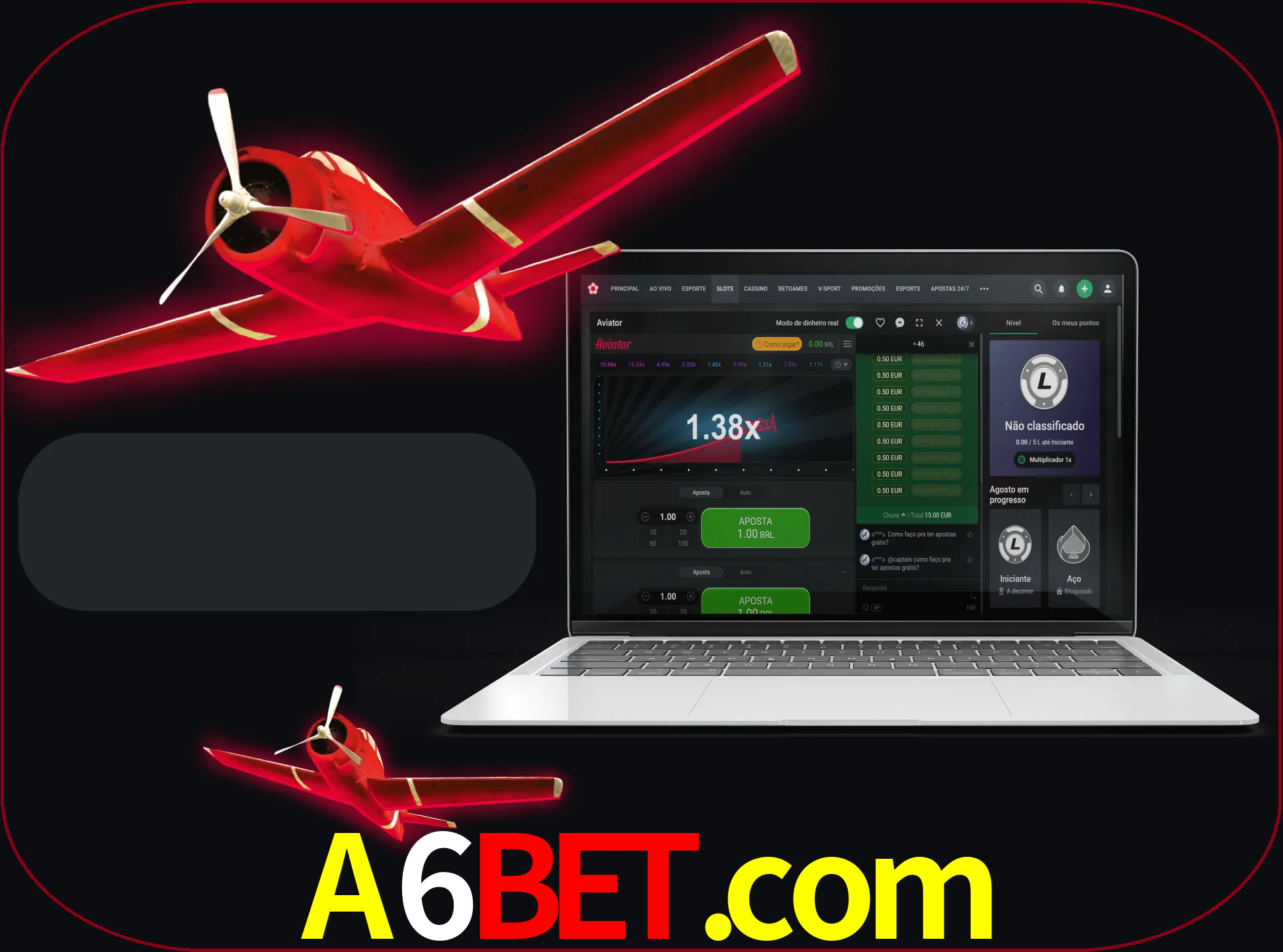 Vá para a seção de caça-níqueis e inicie o jogo Aviator.