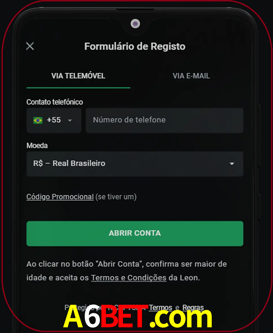 Abra o aplicativo e inicie o processo de registro.