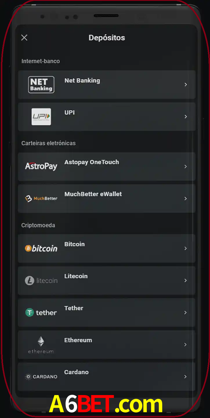 Você pode usar métodos alternativos de depósito.