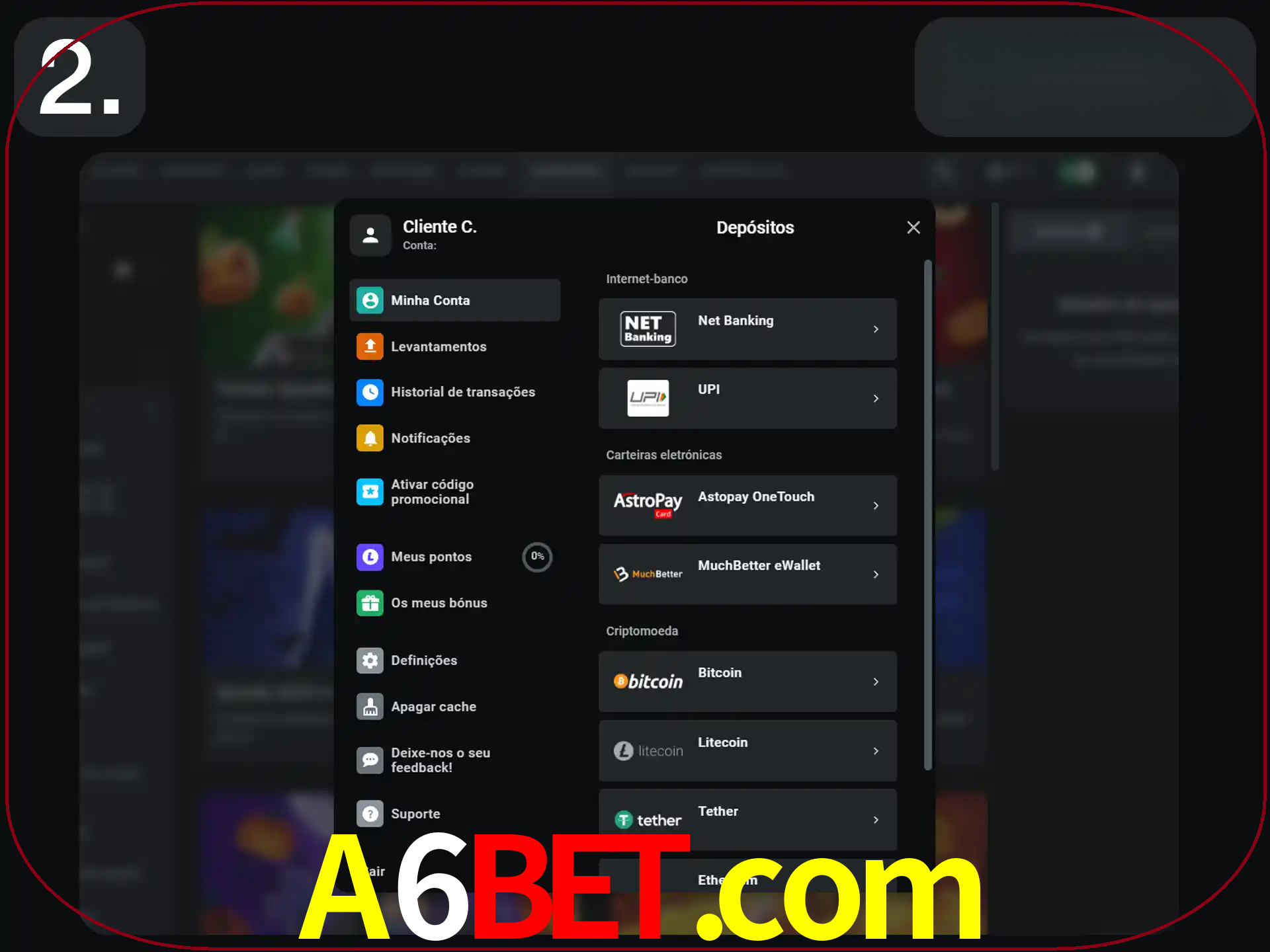 Clique na forma de pagamento preferida.