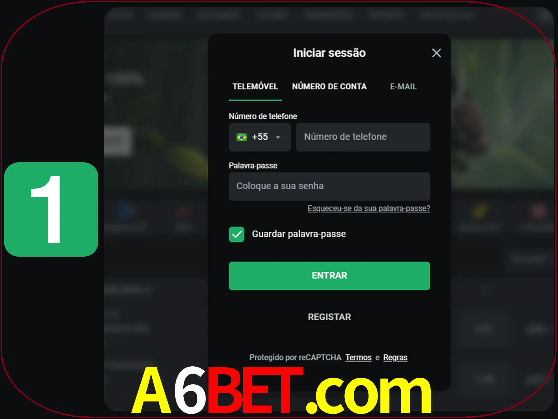 Clique no botão Entrar.