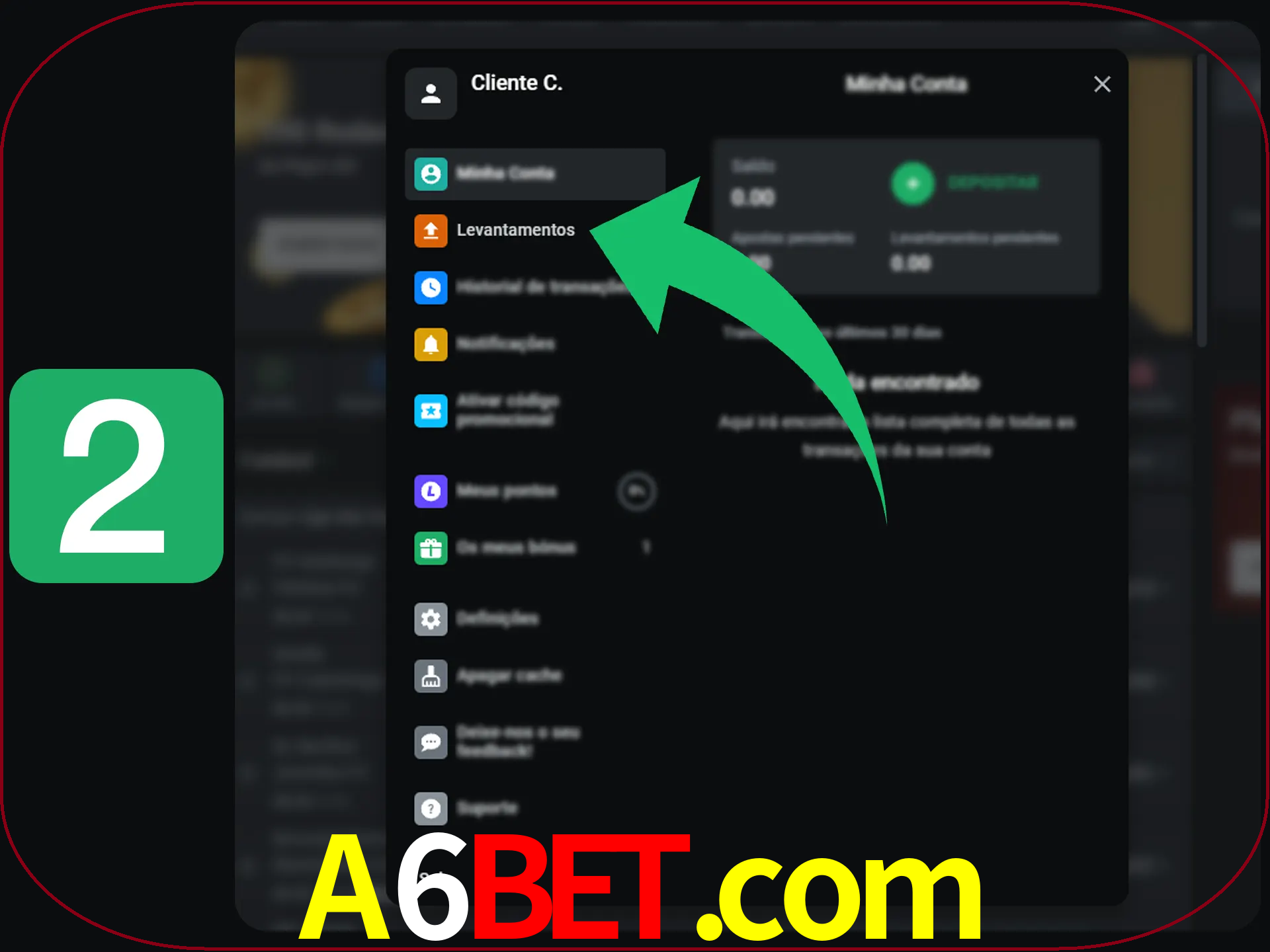 Entre na janela de perfil.